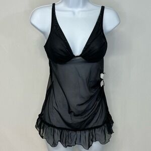 Victoria's Secret Sheer Black Bra/baby doll, Teddy‎ 34 B